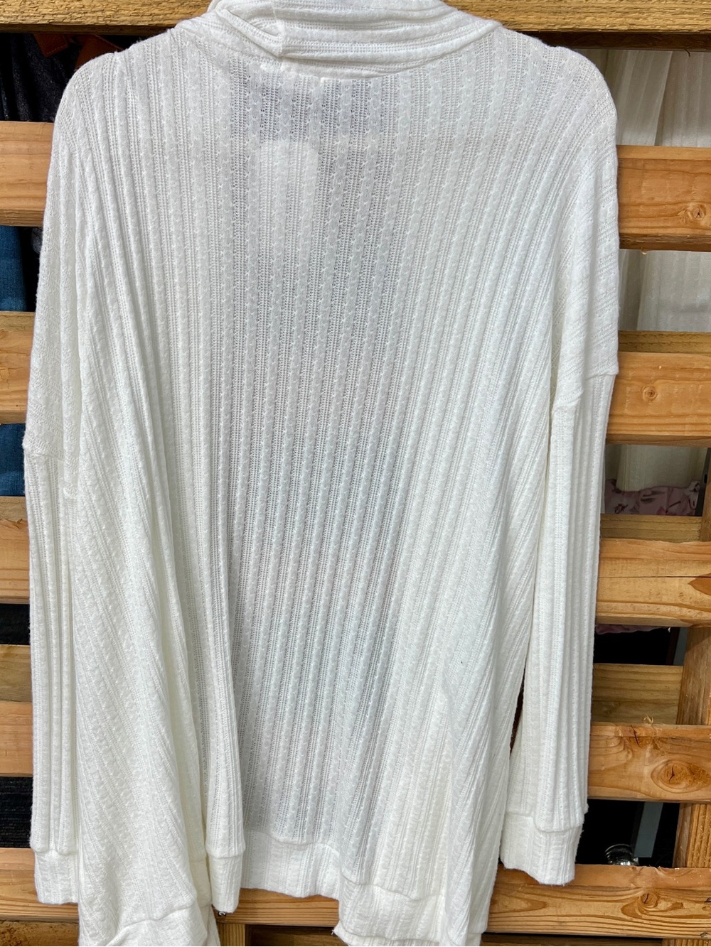First Love Cream Open-Front Ribbed Cardigan - Picture 2 of 4